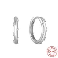 925 Silver Cubic Zirconia Small Hoop Earrings