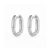 Silver Pavé Half-Covered Huggie Earrings