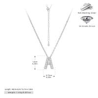 Silver Zircon 'A' Pendant Necklace