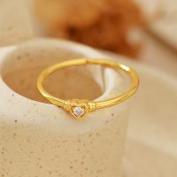 Gold Heart Cubic Zirconia Band Ring