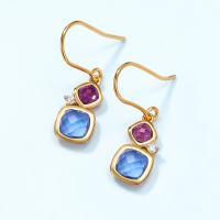 Gold Multicolor Geometric Dangle Earrings