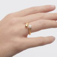 Gold Open Band Pearl Ring