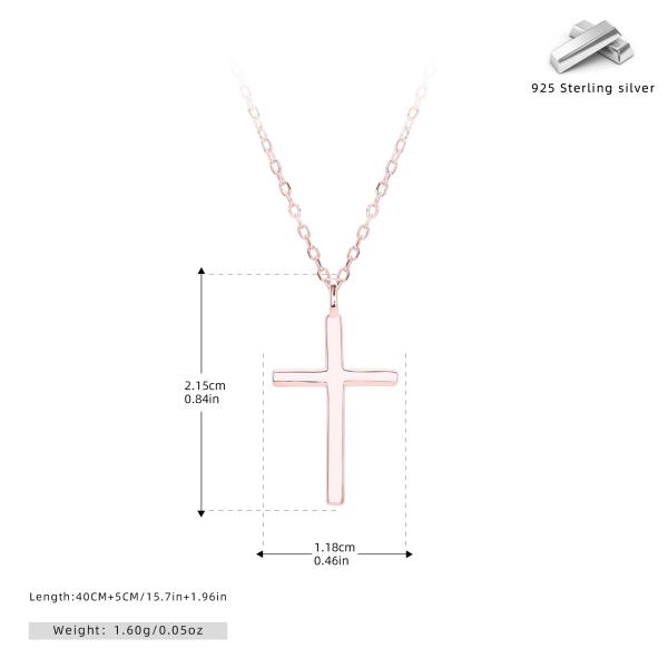 Rose Gold Cross Pendant Necklace
