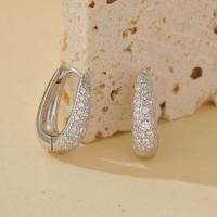 Silver Pavé Teardrop Huggie Earrings