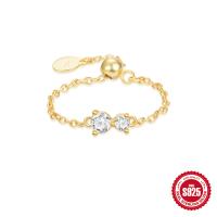 Gold-Tone Cubic Zirconia Chain Ring