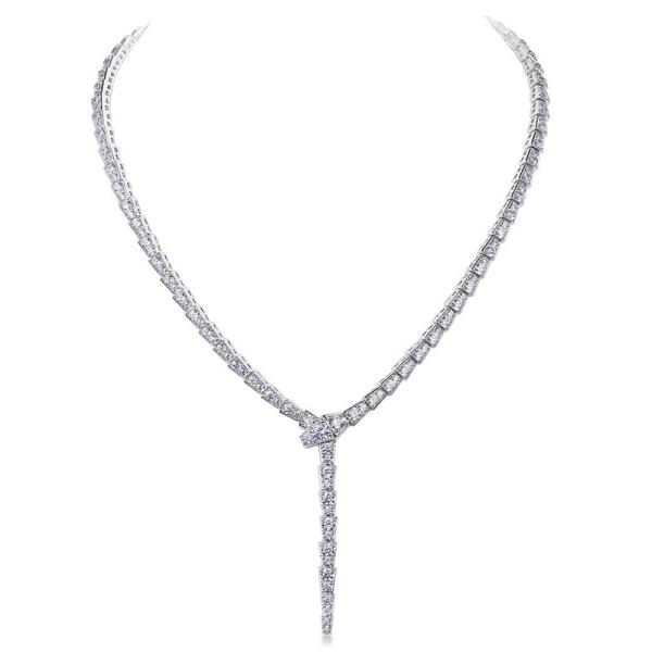 925 Silver Cubic Zirconia Lariat Necklace