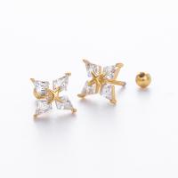 Gold Star Cubic Zirconia Stud Earrings