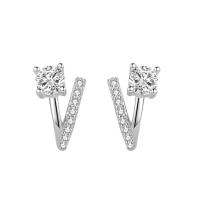 Silver Pavé Climber Earrings