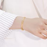 High-Polish Geometric Gold Bangle