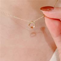 Gold Twisted Geometric Pendant Necklace