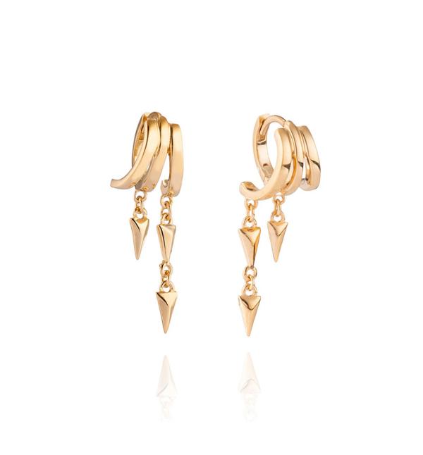 Gold Geometric Dangle Ear Cuffs