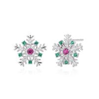 Silver Snowflake Stud Earrings