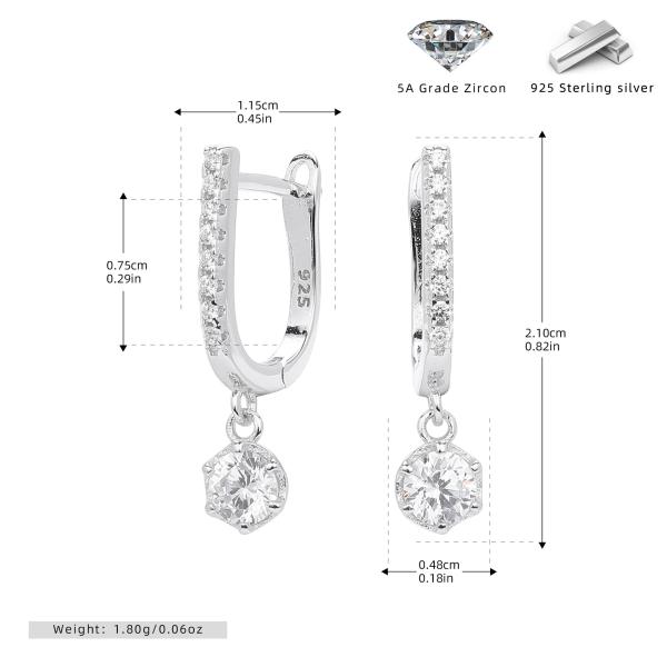 Silver Zirconia Drop Earrings