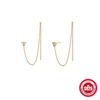 Gold-Finish Cubic Zirconia Threader Earrings