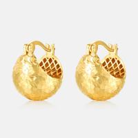 Hammered Gold Small Hoop Earrings