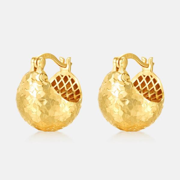 Hammered Gold Small Hoop Earrings