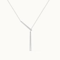 Silver Geometric Lariat Necklace