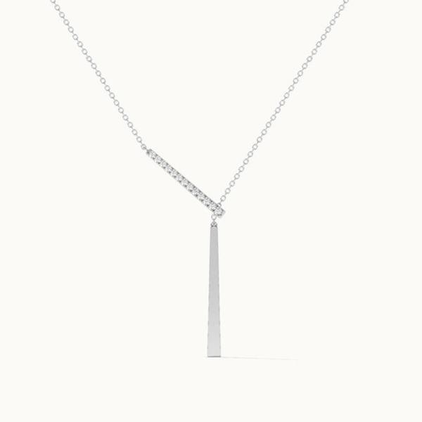 Silver Geometric Lariat Necklace