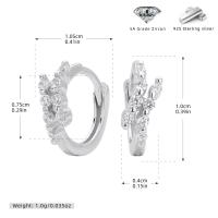 Clear Zircon Silver Huggie Earrings