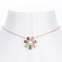 Multicolor Floral Pearl Pendant Necklace