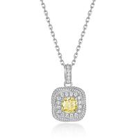 Sterling Silver Yellow Stone Pendant Necklace