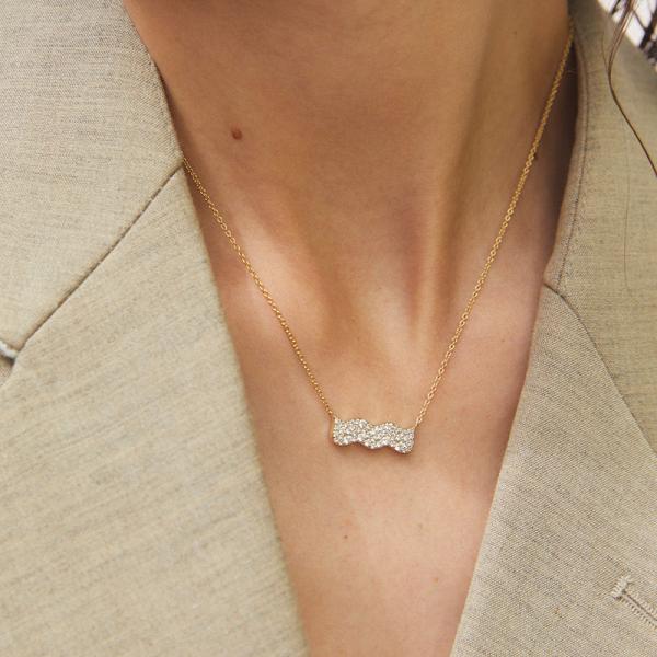 Gold Pavé Cubic Zirconia Pendant Necklace