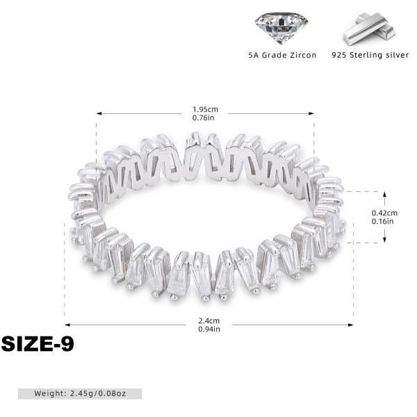 Silver Zircon Eternity Band