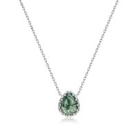 Green Stone Teardrop Pendant Necklace