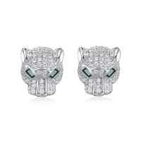 Silver Animal Pavé Stud Earrings
