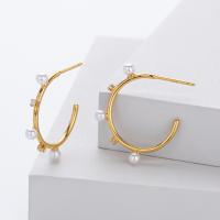 Gold-Plated Pearl Accent Hoop Earrings