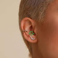 Silver Leaf Motif Ear Climber