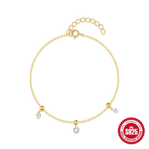 Gold-Tone Cubic Zirconia Charm Bracelet
