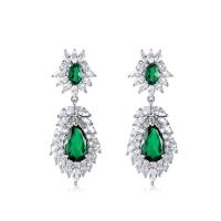 Silver Floral Motif Dangle Earrings