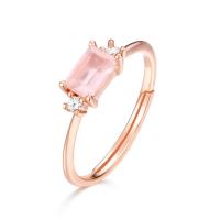 Rose Gold Pink Stone Solitaire Ring
