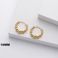Gold-Plated Beaded Small Hoop Earrings
