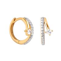 Gold-Plated Cubic Zirconia Huggie Earrings