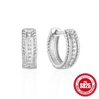 Sterling Silver Channel-Set Huggie Earrings