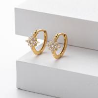 Gold Star Motif Huggie Earrings