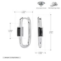 Silver Bezel-Set Onyx Huggie Earrings