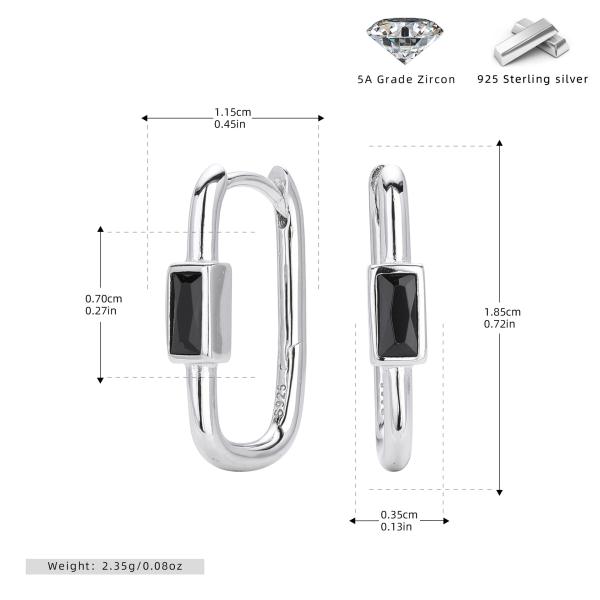 Silver Bezel-Set Onyx Huggie Earrings