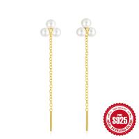 Gold-Tone Pearl Threader Earrings