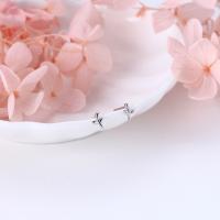 Silver Abstract Stud Earrings