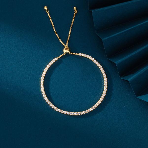 Gold-Tone Cubic Zirconia Tennis Bracelet