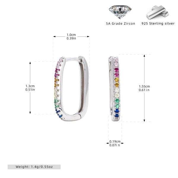 Multicolor Pavé Cubic Zirconia Huggie Earrings