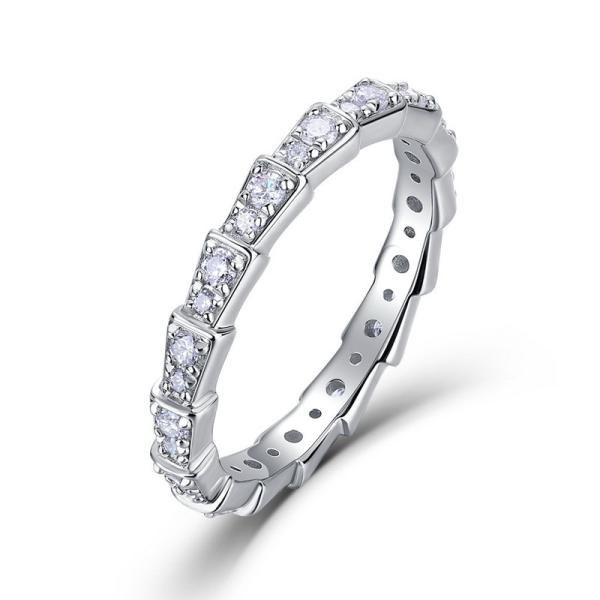 Silver Cubic Zirconia Eternity Band