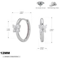 Silver Zircon Huggie Earrings