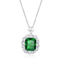 Emerald Halo Pendant Necklace