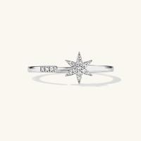 Silver Star Pavé Band Ring
