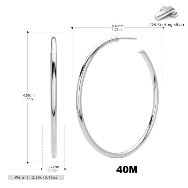 Silver-Tone Large Hoop Earrings