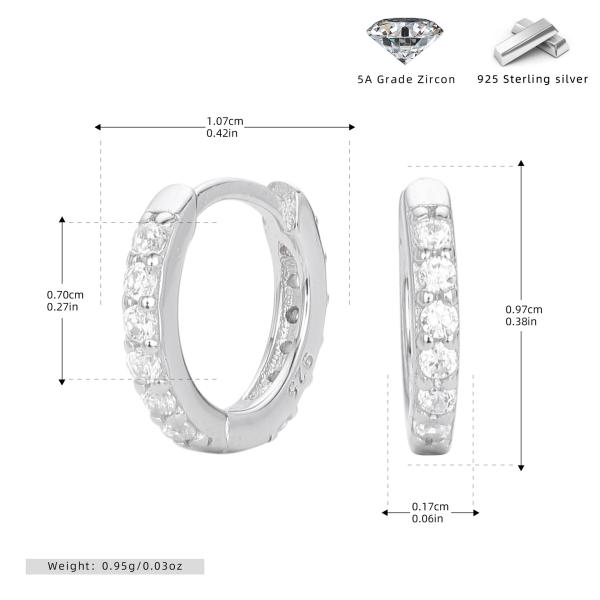 Silver Pavé Huggie Earrings